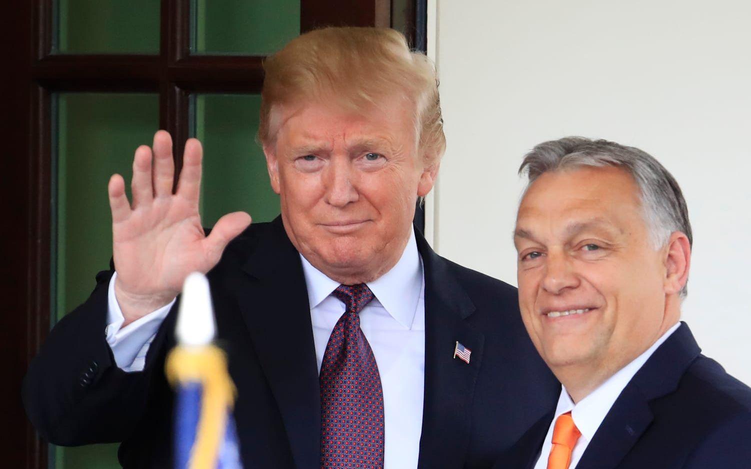 Donald Trump och Ungerns premiärminister Viktor Orbán i Vita huset under Trumps första mandatperiod 2019. Arkivfoto.