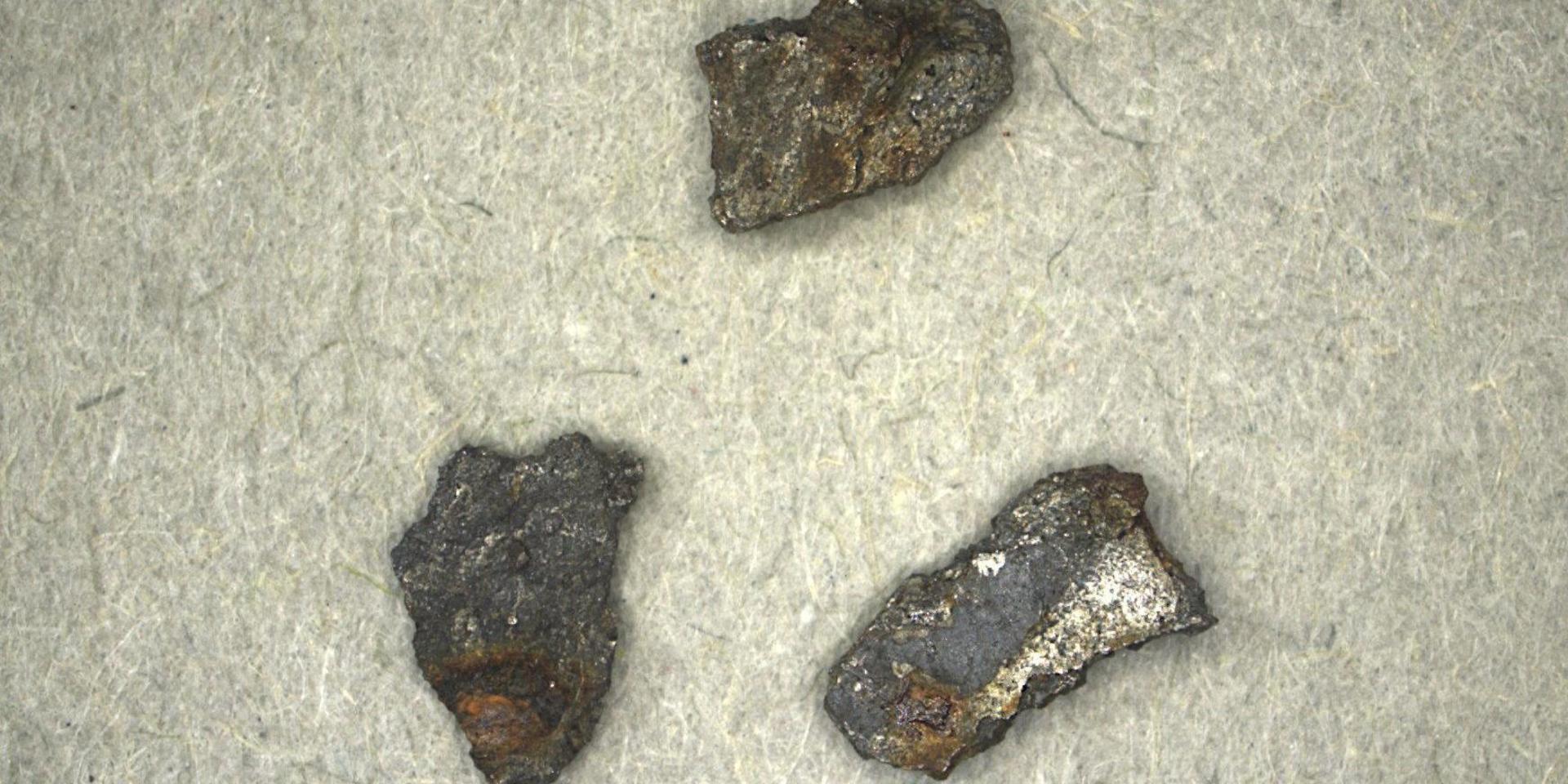 Delar av den meteor som lyste upp Mellansverige i början av november förra året har hittats i byn Ådalen – bitarna är mellan 1 och 6 millimeter stora och består av järn och nickel.