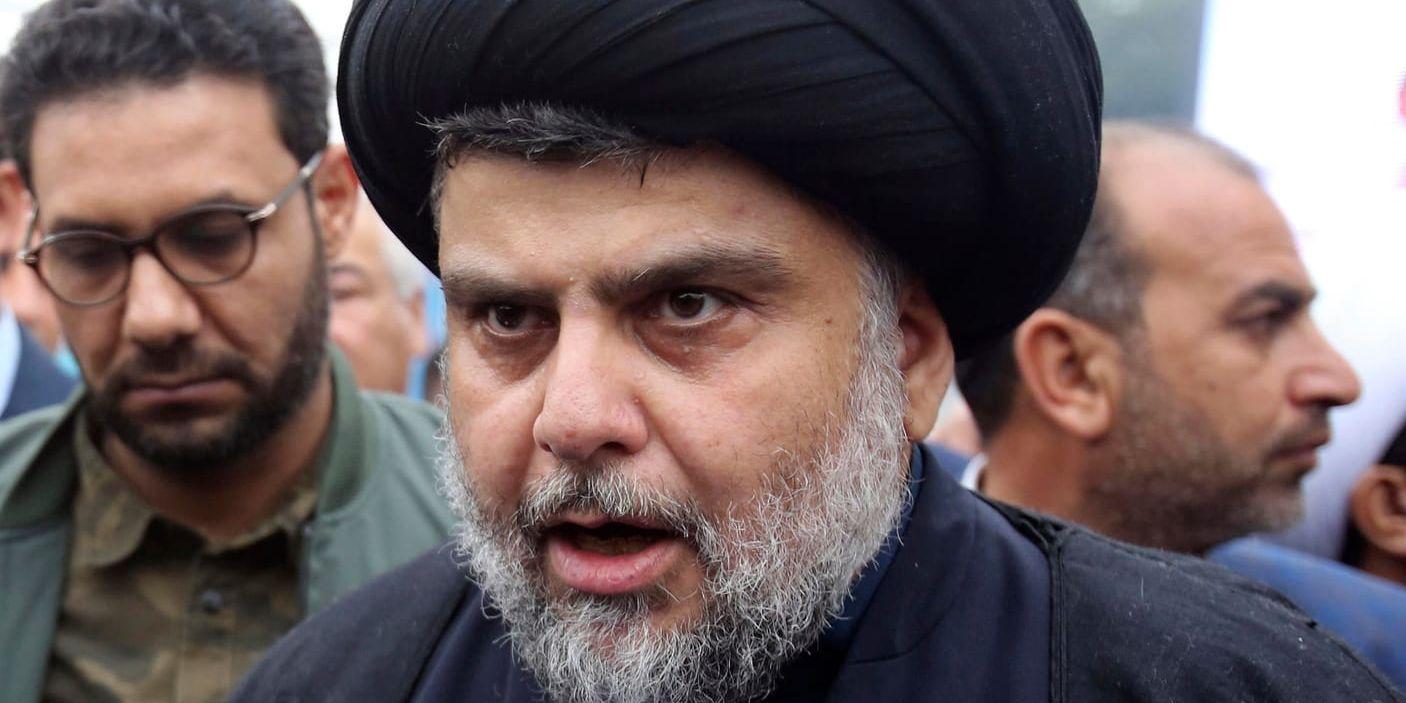 Den shiitiske predikanten Muqtada al-Sadr (bilden) har ingått i ett nytt politiskt samarbete, den här gången med premiärministern Haider al-Abadi. Arkivbild.