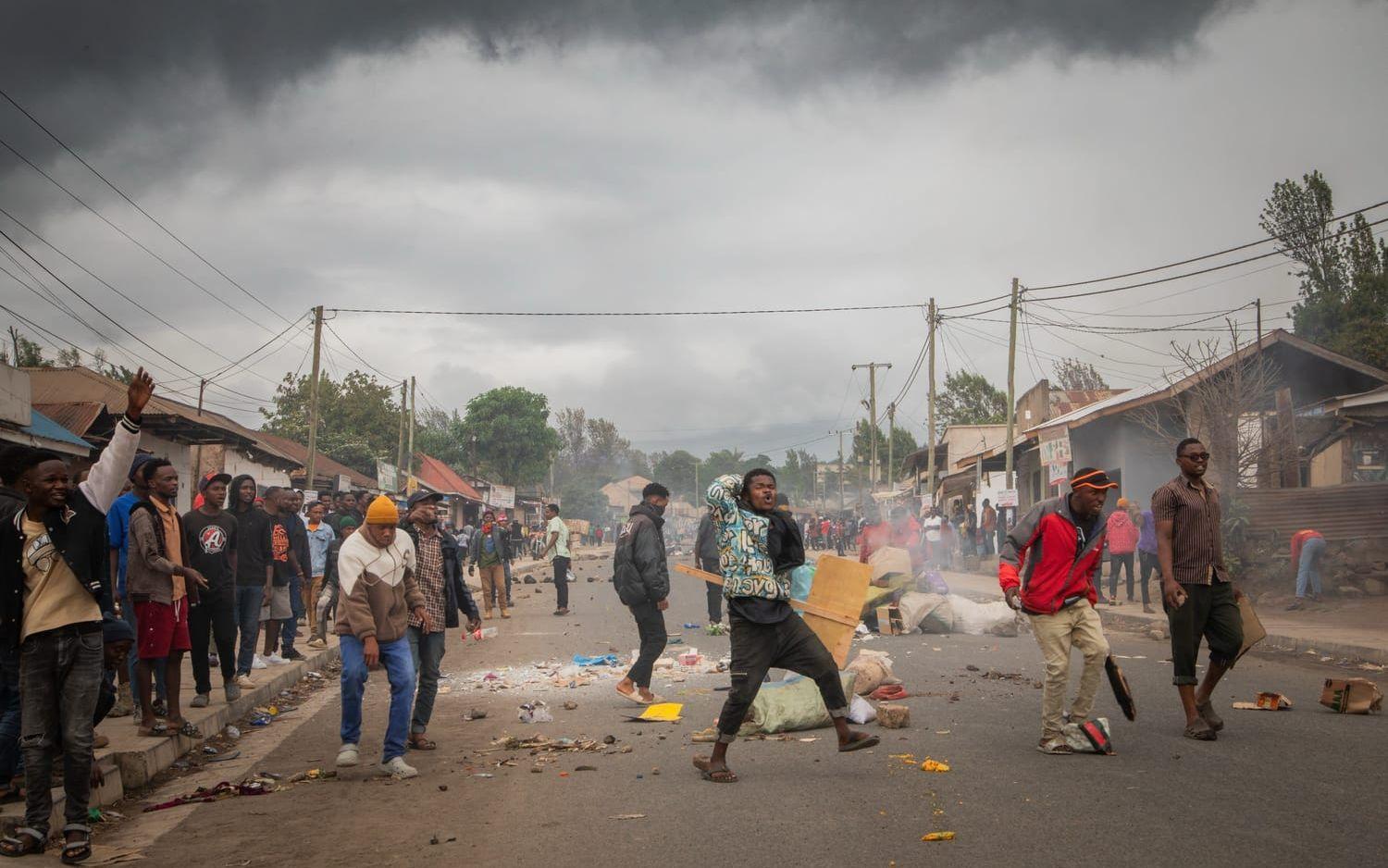 Protester bröt bland annat ut i Arusha dagen efter valet i Tanzania. Arkivbild.