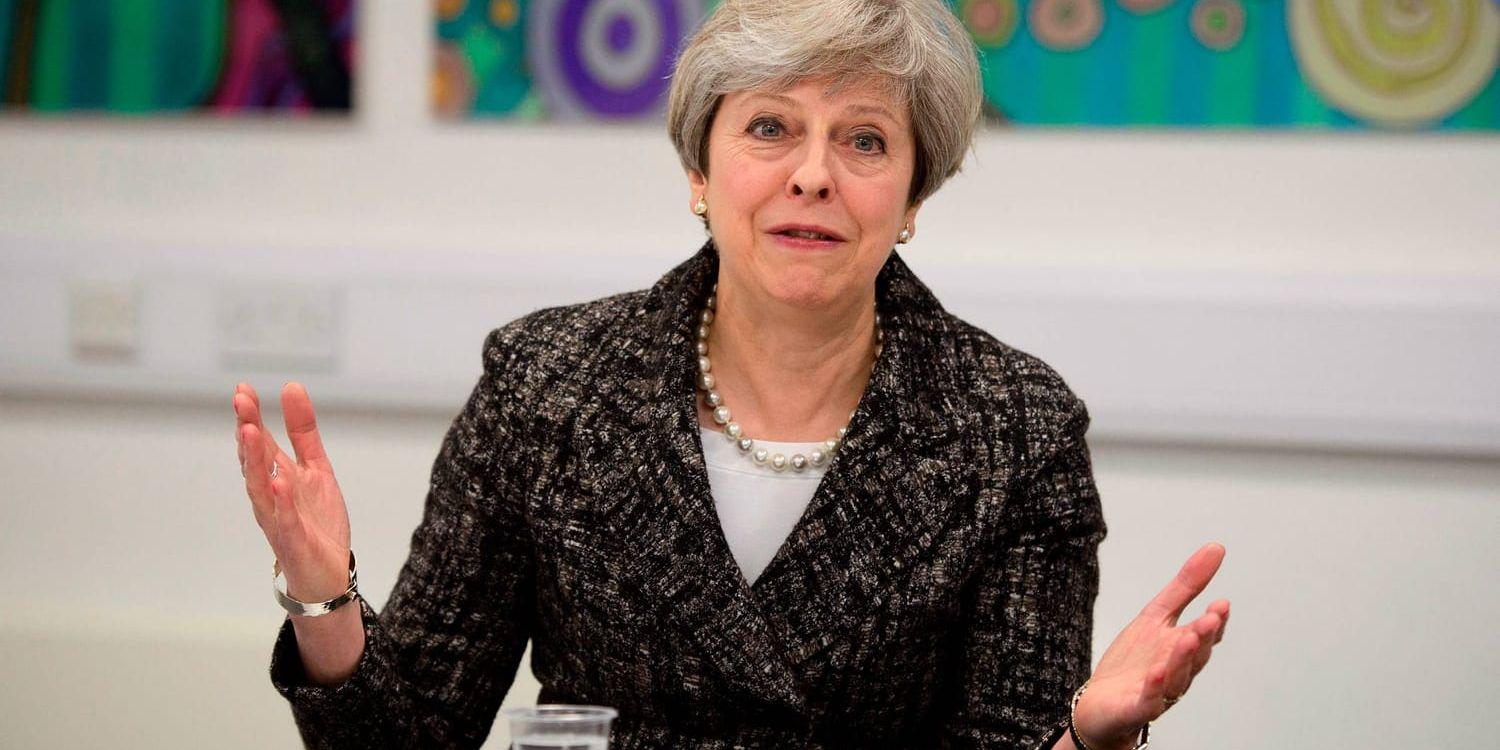 Den brittiska premiärministern Theresa May har medvind i opinionen inför nyvalet den 8 juni. Arkivbild.
