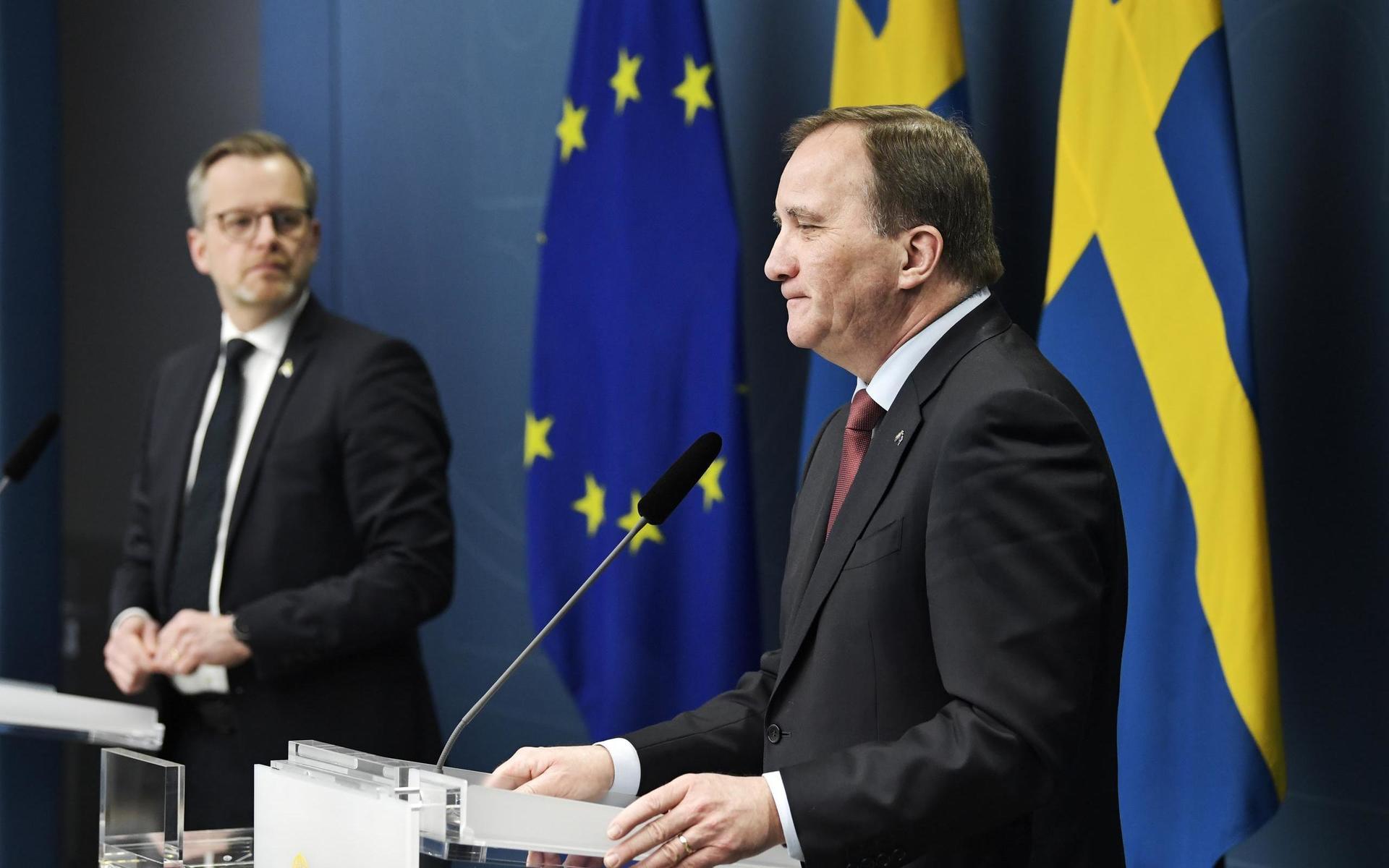 Inrikesminister Mikael Damberg och statsminister Stefan Löfven.