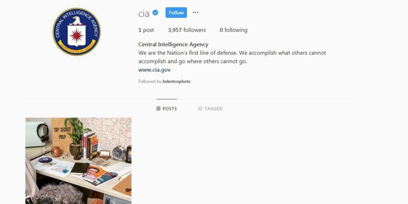 CIA:s anslöt sig till Instagram i veckan.