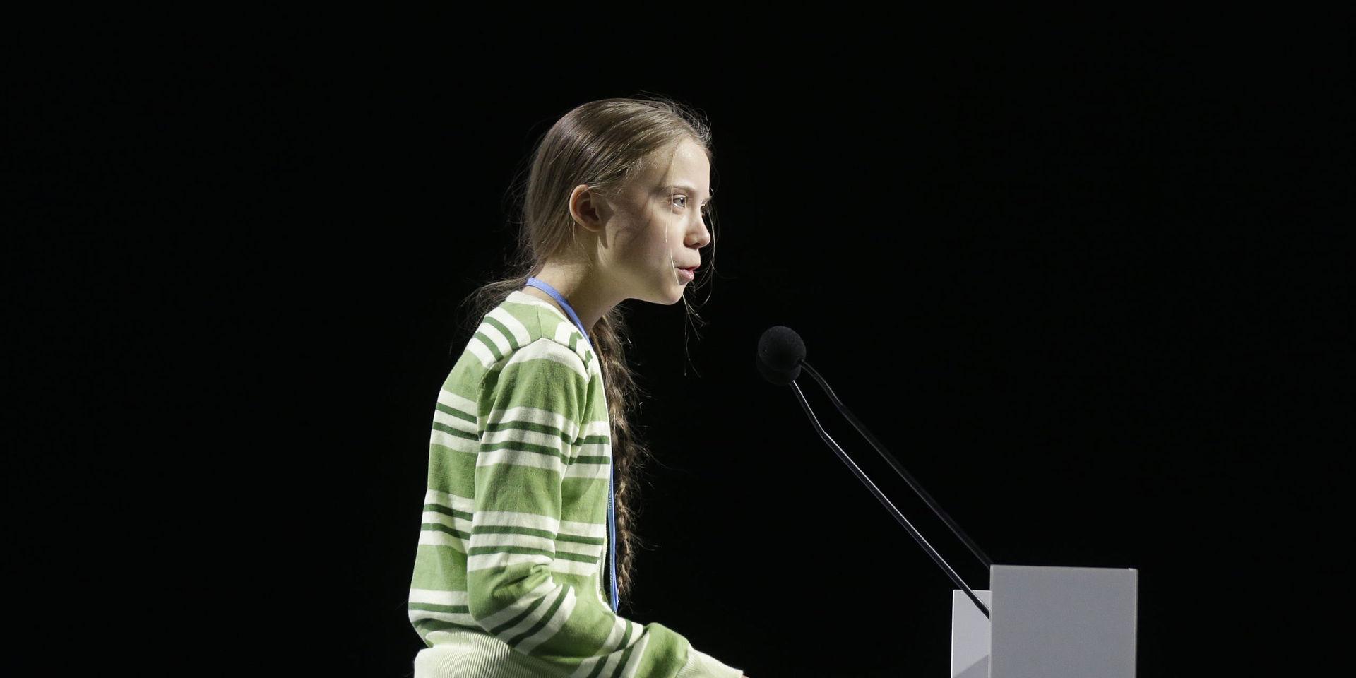 Greta Thunberg vid klimatmötet i Madrid.