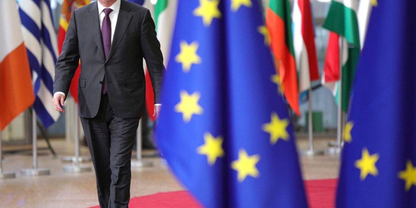 Statsminister Stefan Löfven (S) anländer till årets sista EU-toppmöte i Bryssel.