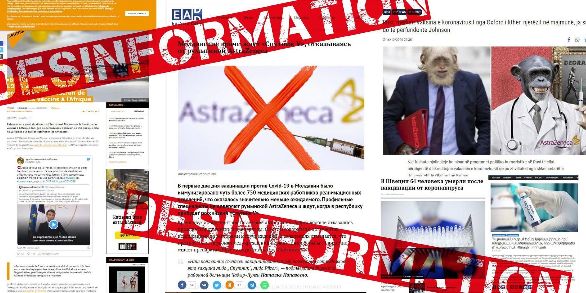 Pro-ryska medier beskylls för att angripa vacciner utvecklade i väst.
