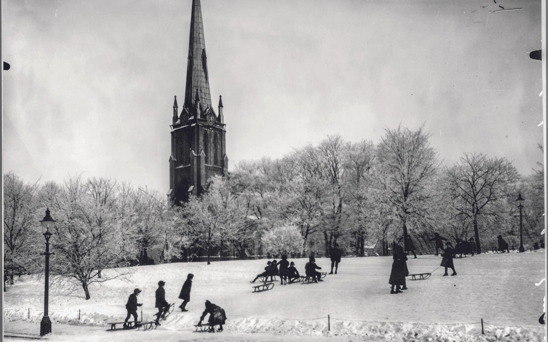 Vasakyrkan en vinterdag cirka 1915.
