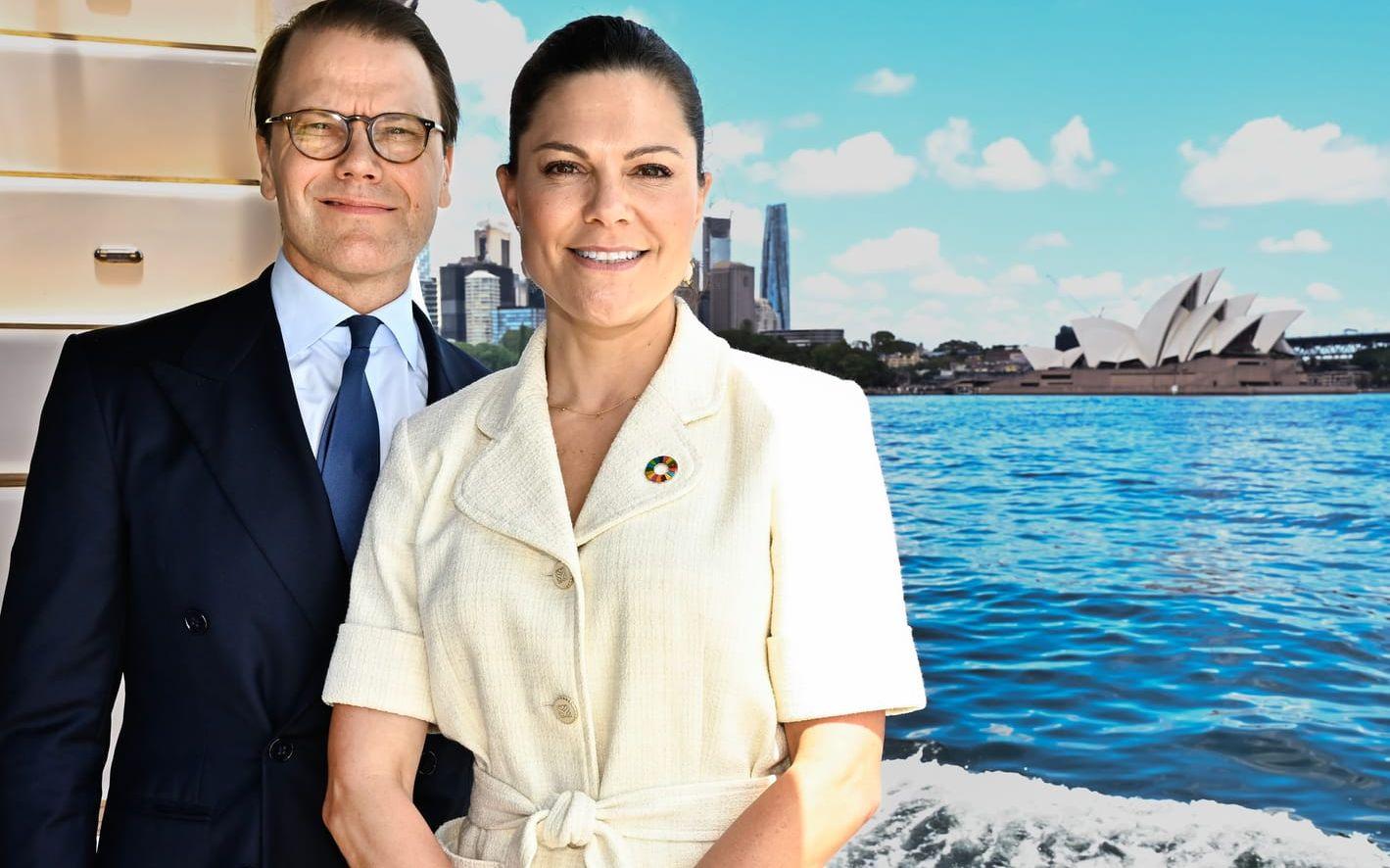 Kronprinsessan Victoria och prins Daniel är på besök i Australien. Här med Sydneyoperan i bakgrunden.