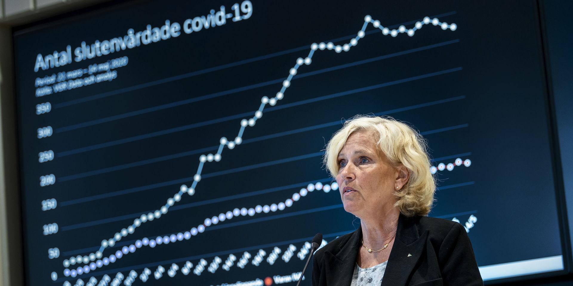 Ann Söderström, hälso- och sjukvårdsdirektör, tror att slutenvården passerade toppen för covid-19-belastningen den 4 maj.