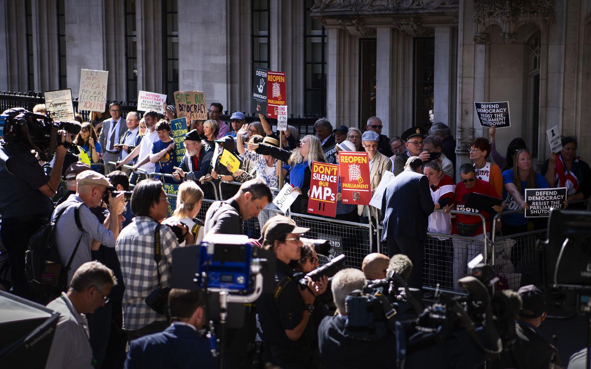 Motståndare till brexit protesterade i London under tisdagen.