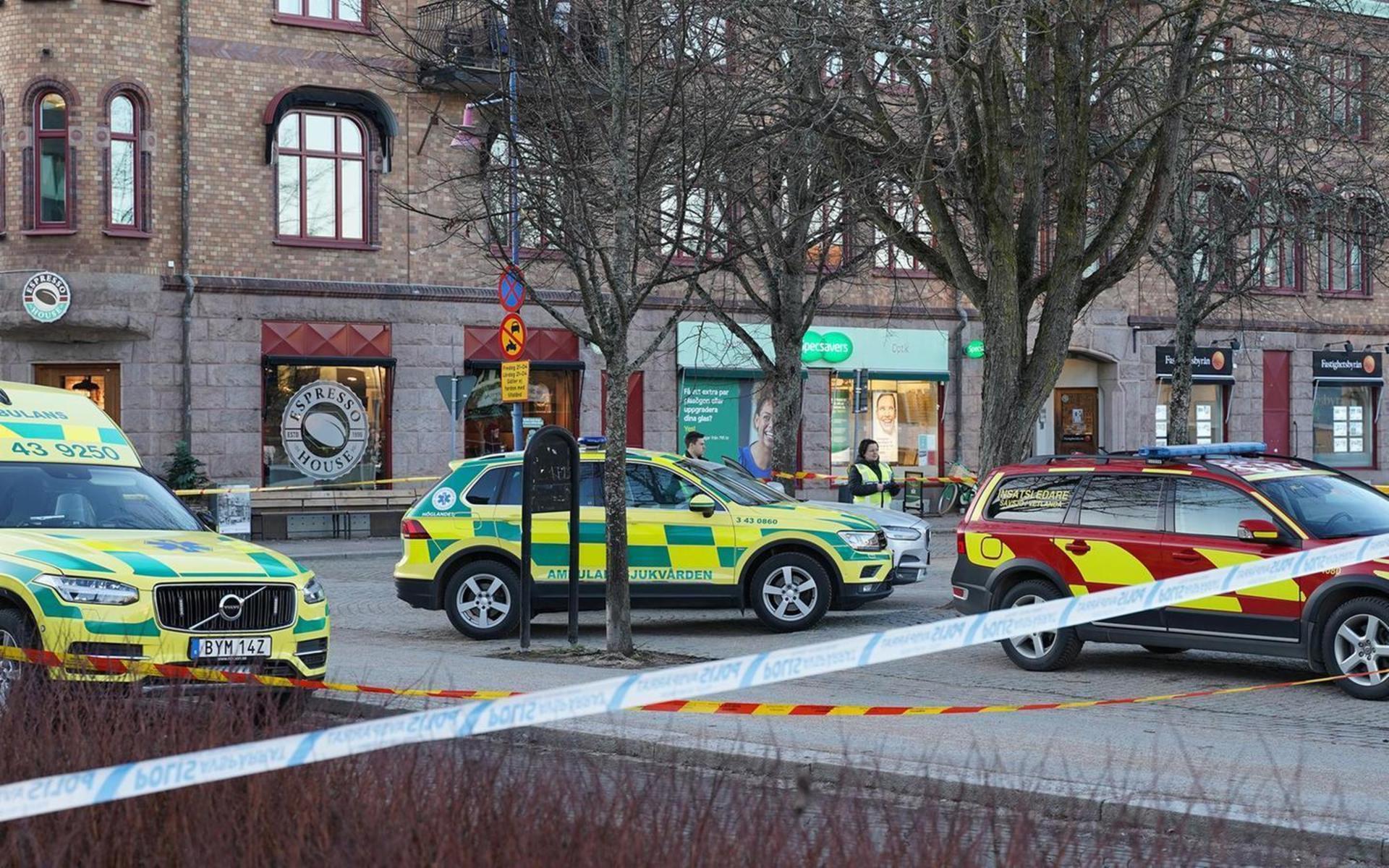 Attacken skedde på eftermiddagen i centrala Vetlanda.