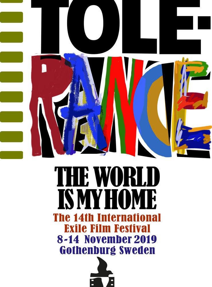 Affischen till den 14:e Exilfilmfestivalen är skapad av konstnären Ulf Svenningsson som i 30 år var reportagetecknare för Göteborgs Posten.