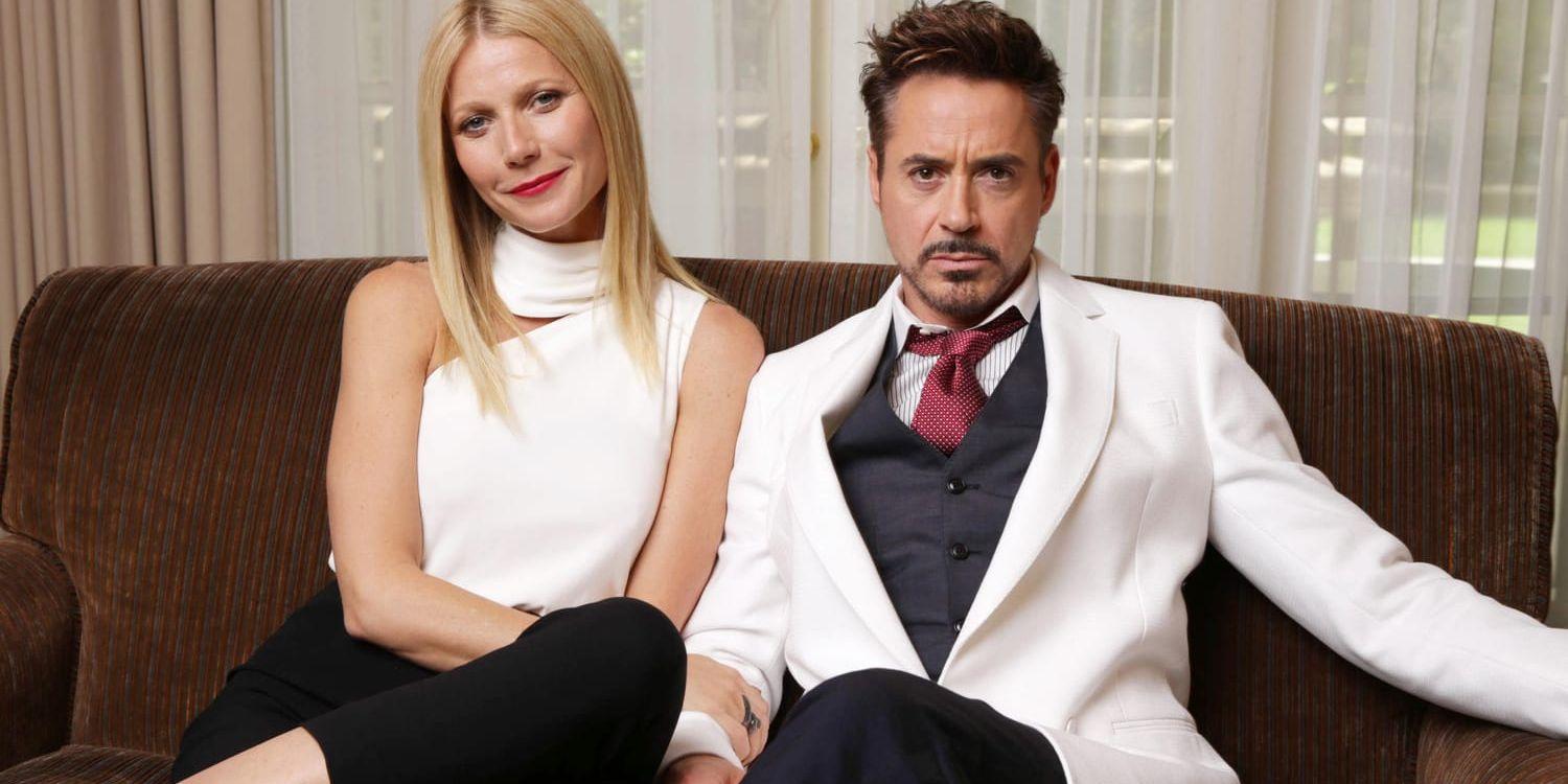Gwyneth Paltrow och Robert Downey Jr spelar kärleksparet Tony Stark och Pepper Potts i "Iron man"-filmerna. Arkivbild.
