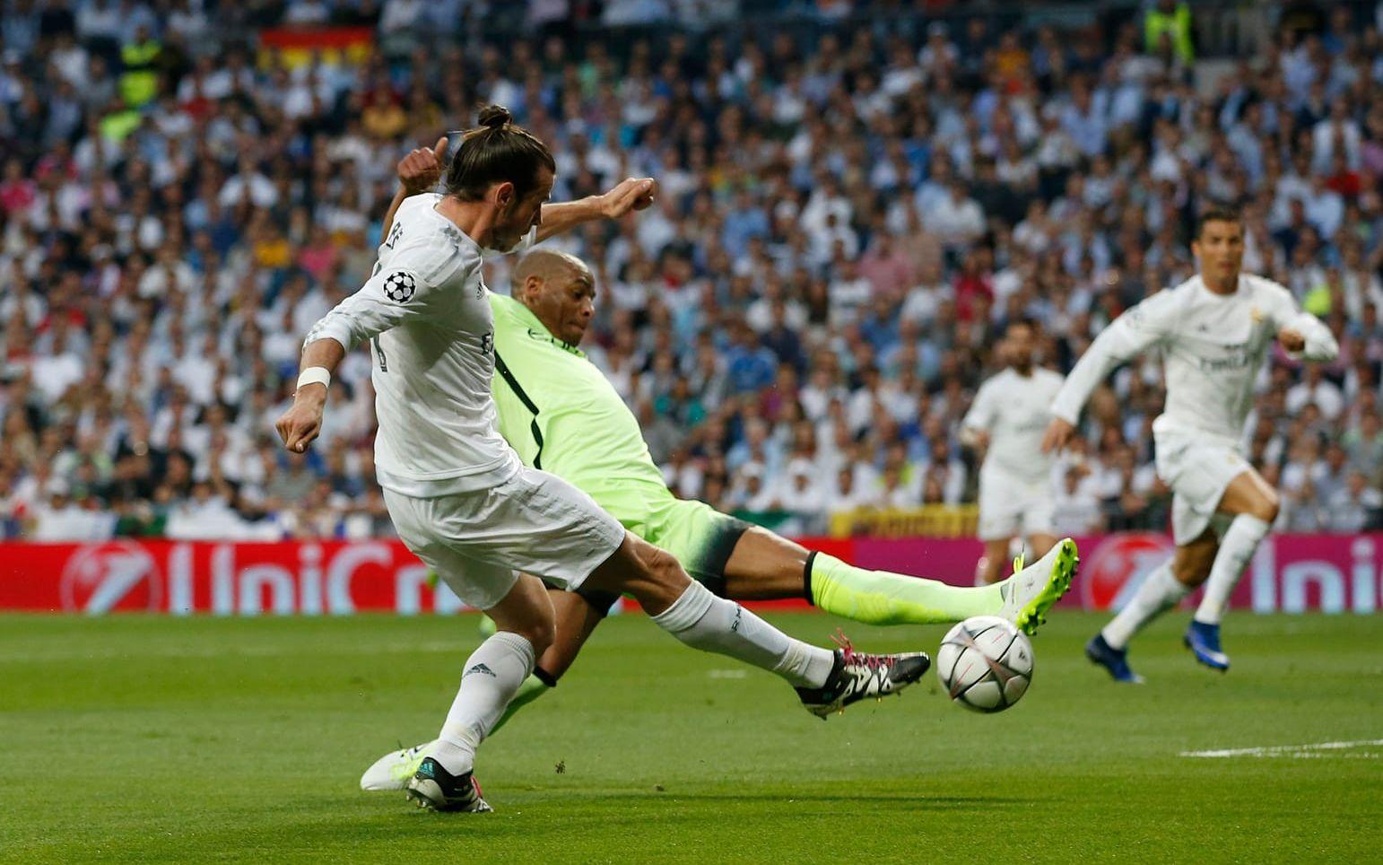 Real Madrids Gareth sköt 1–0 i den 20:e minuten. Foto: Bildbyrån