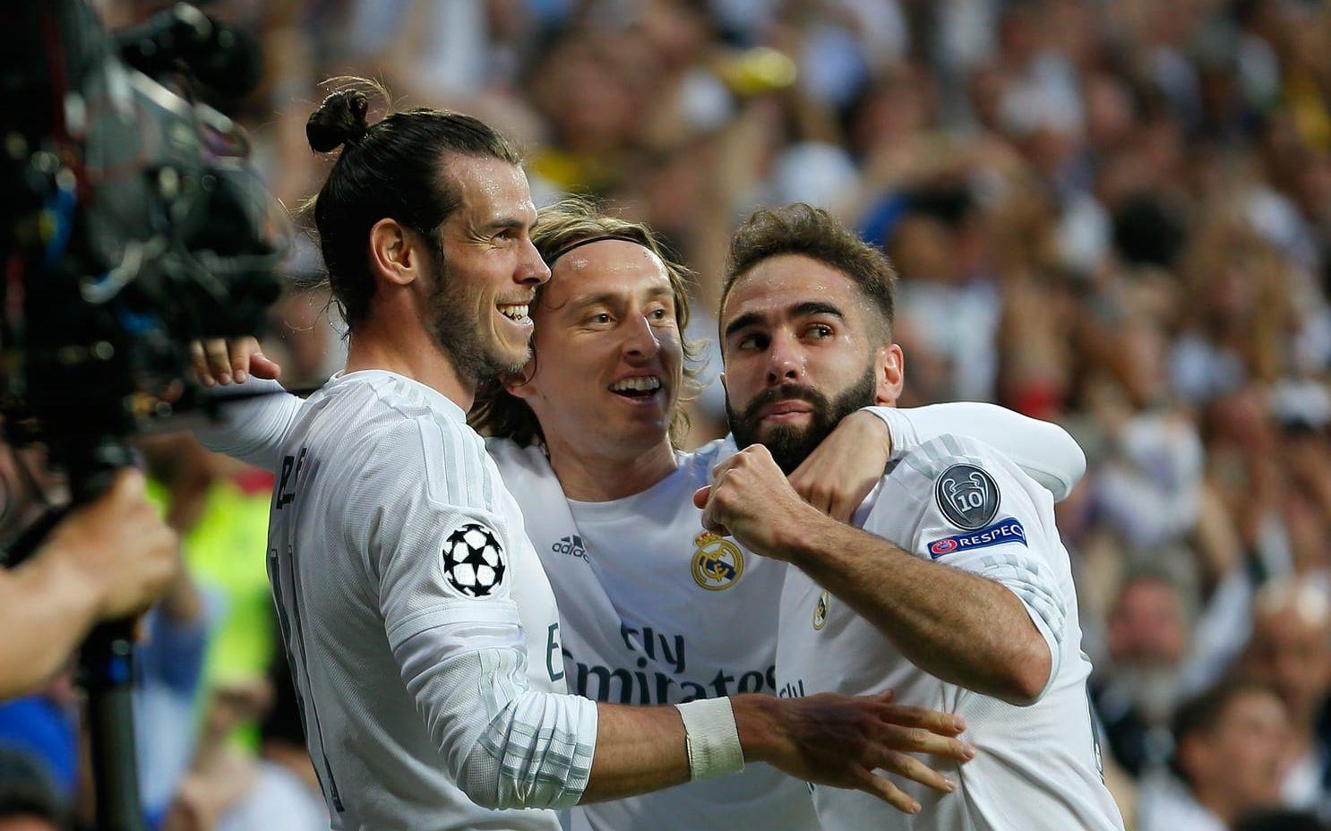 Glada miner bland stjärnorna i Real Madrid. Foto: TT