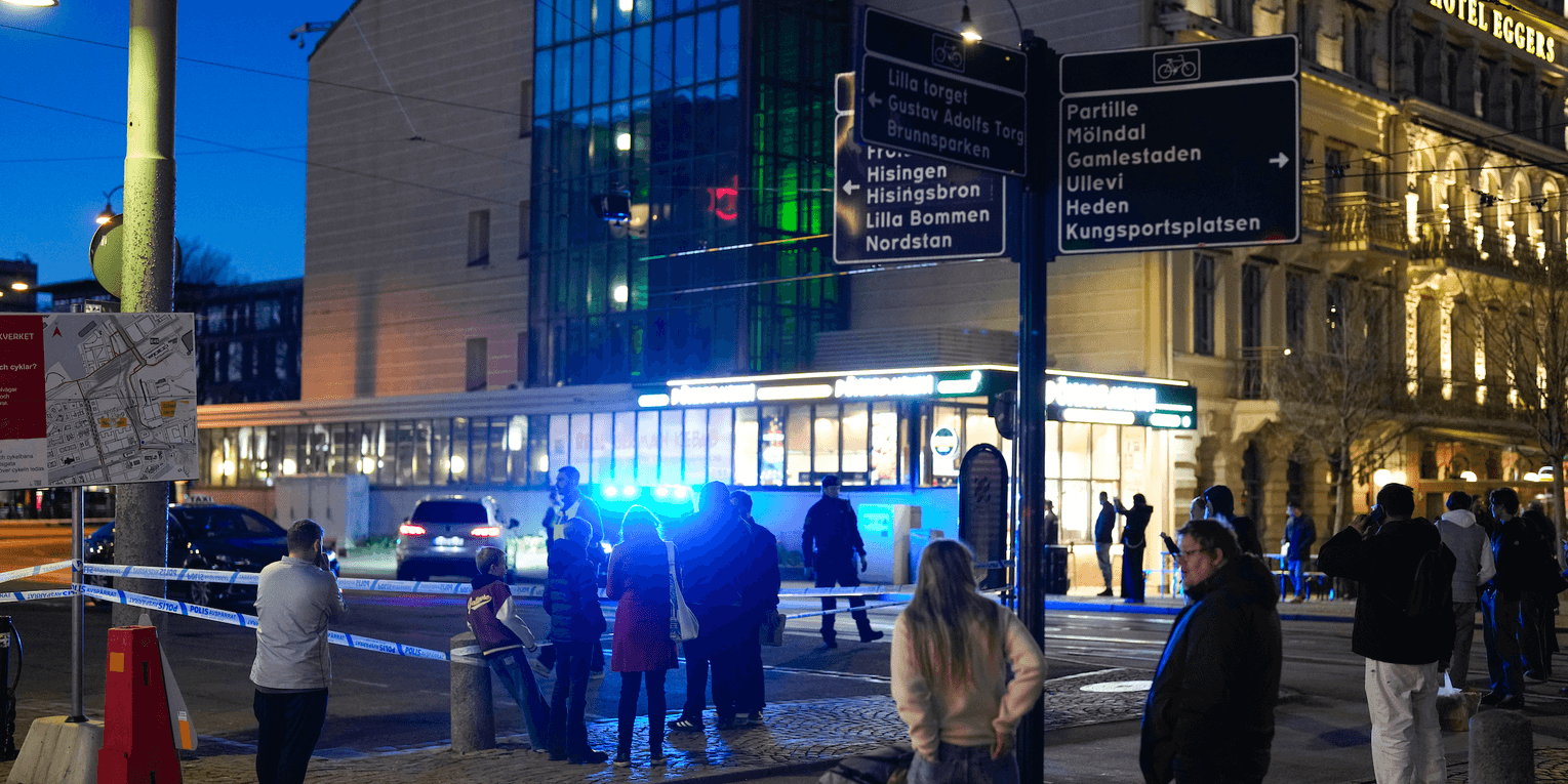 Polisinsats i Göteborg. 