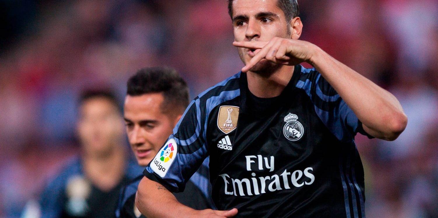 Real Madrids Álvaro Morata tog matchen till oavgjort med tre minuter kvar. Arkivbild.