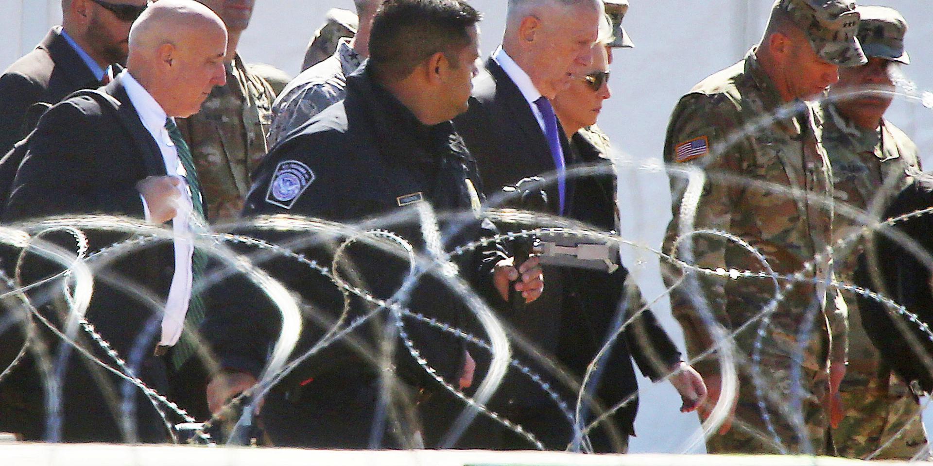 USA:s försvarsminister James Mattis på en militärbas i Texas.