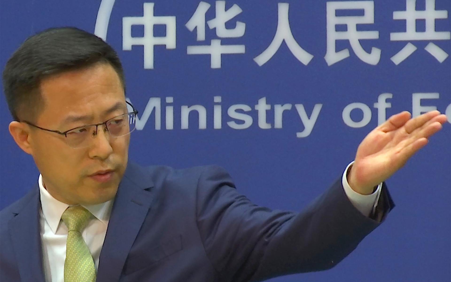 Talespersonen för det kinesiska utrikesdepartementet, Zhao Lijan.
