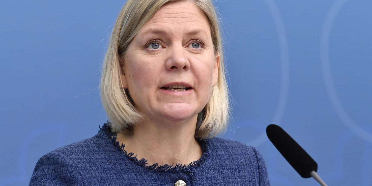 Finansminister Magdalena Andersson (S) spår lägre tillväxt i år i den svenska ekonomin. Arkivbild.