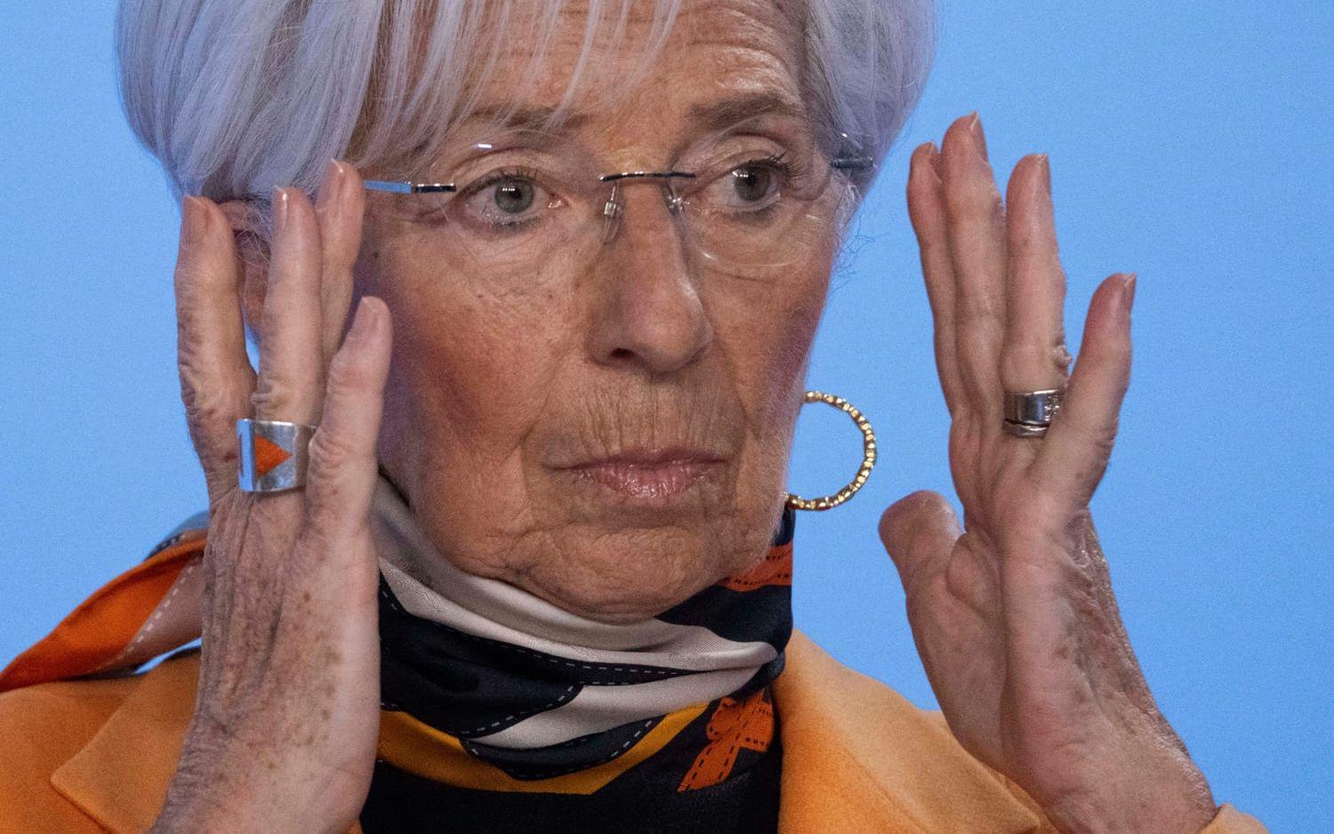 Snabbt stigande inflationsförväntningar ökar sannolikheten för räntehöjningar från Europeiska centralbanken (ECB), med chefen Christine Lagarde. Arkivbild