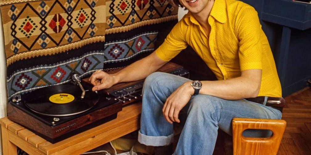 Björn Skifs hemma i vardagsrummet 1973. Arkivbild.