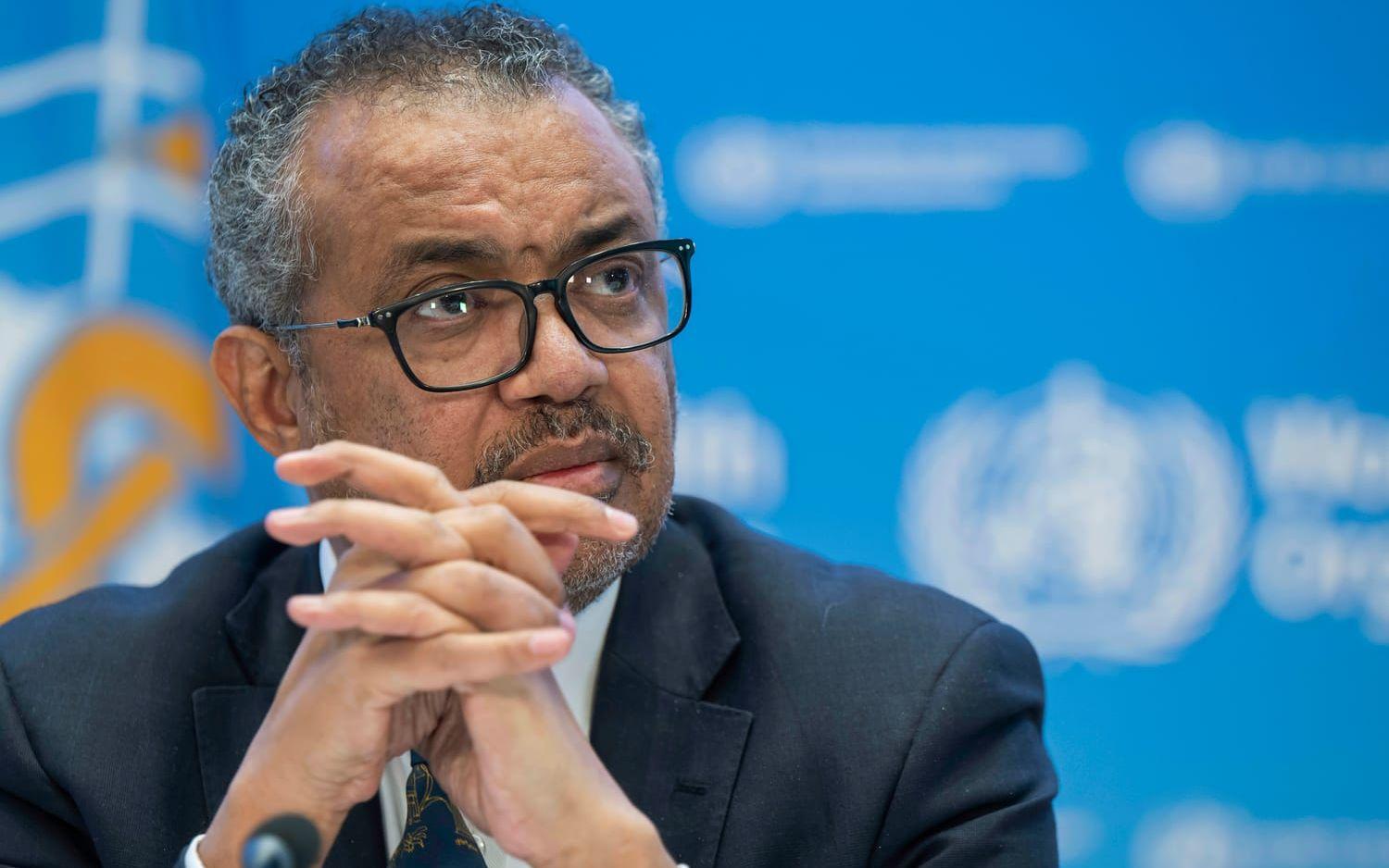 WHO-chefen Tedros Adhanom Ghebreyesus. Arkivbild.