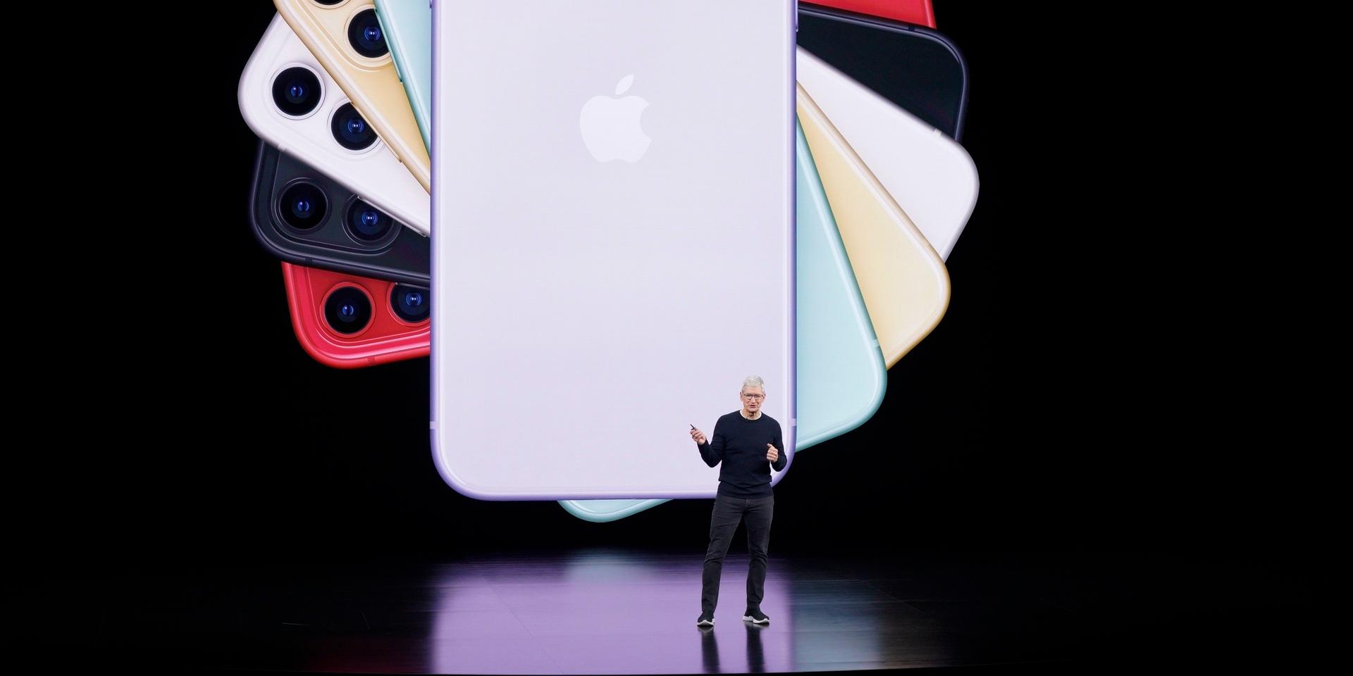 Apples VD Tim Cook på ett event i september 2019. Arkivbild.