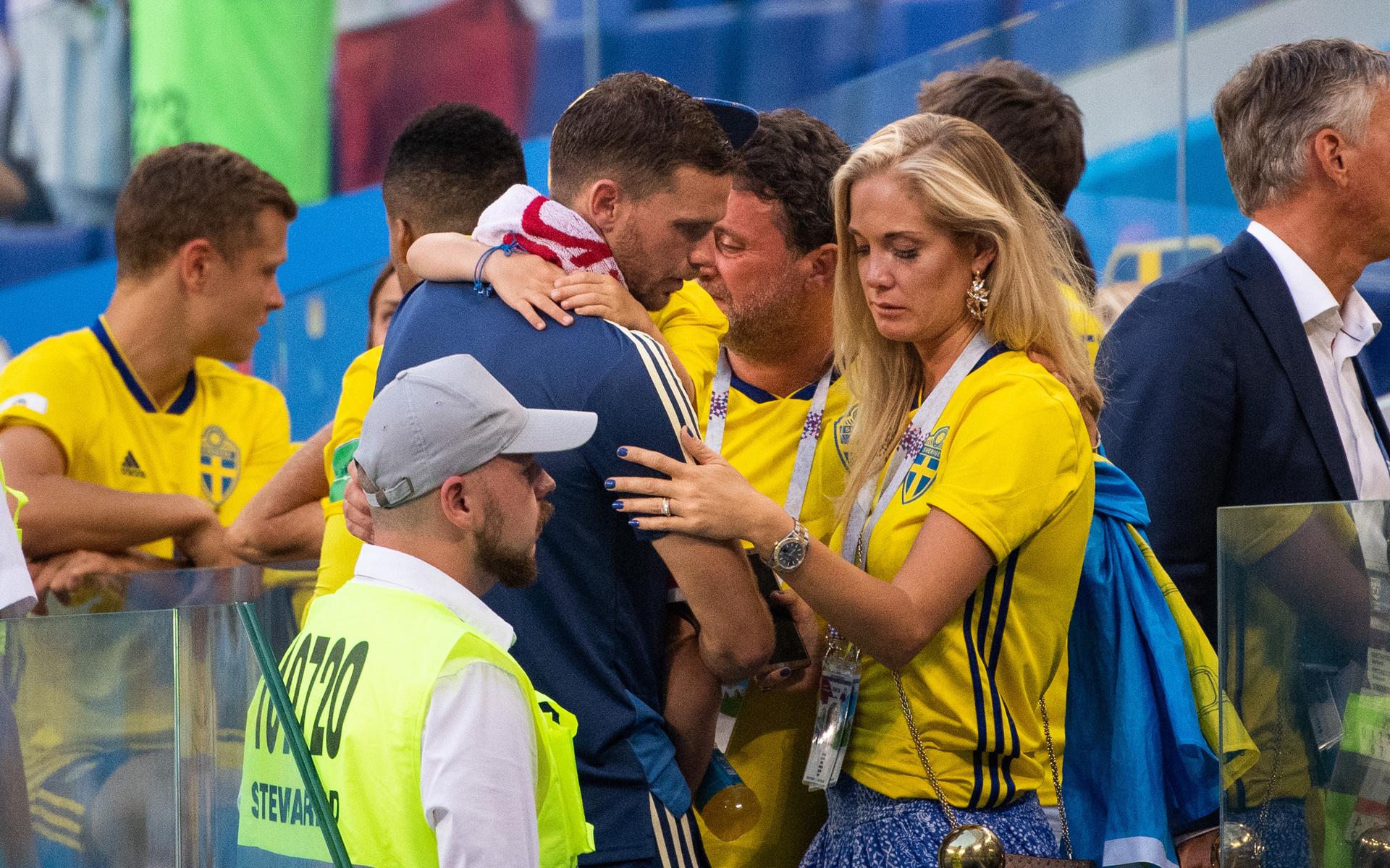 Marcus Berg och Josefine Ringblom Berg under VM 2018. 