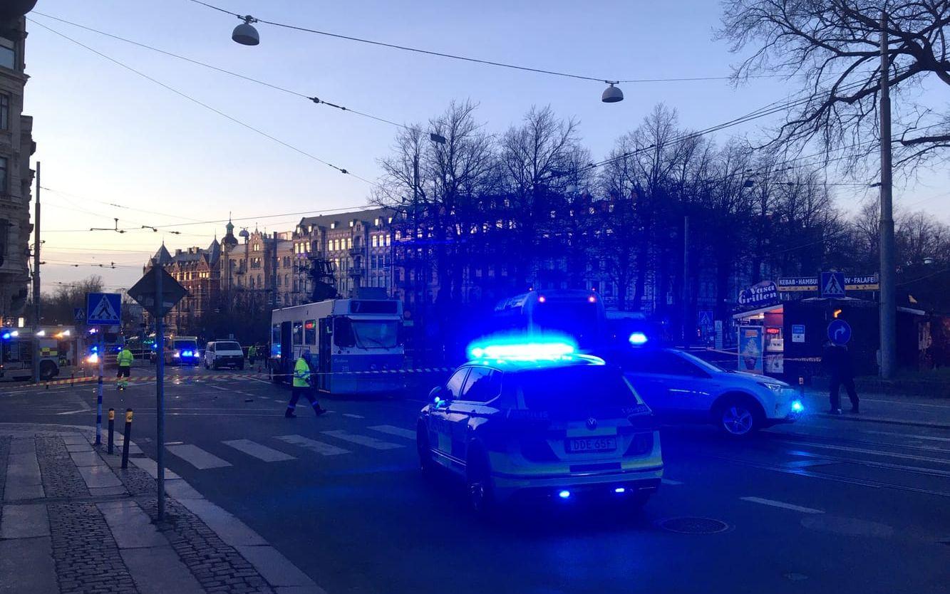 En spårvagn drabbades av ett elfel vid Vasaplatsen i centrala Göteborg. 