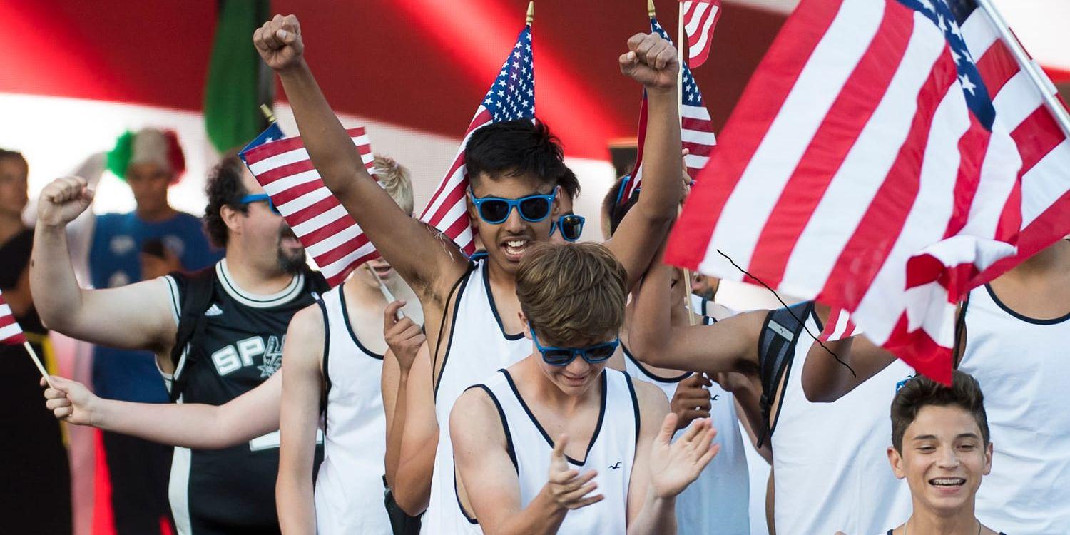 USA – ett av 54 deltagande länder – under invigningen av Partille cup.
