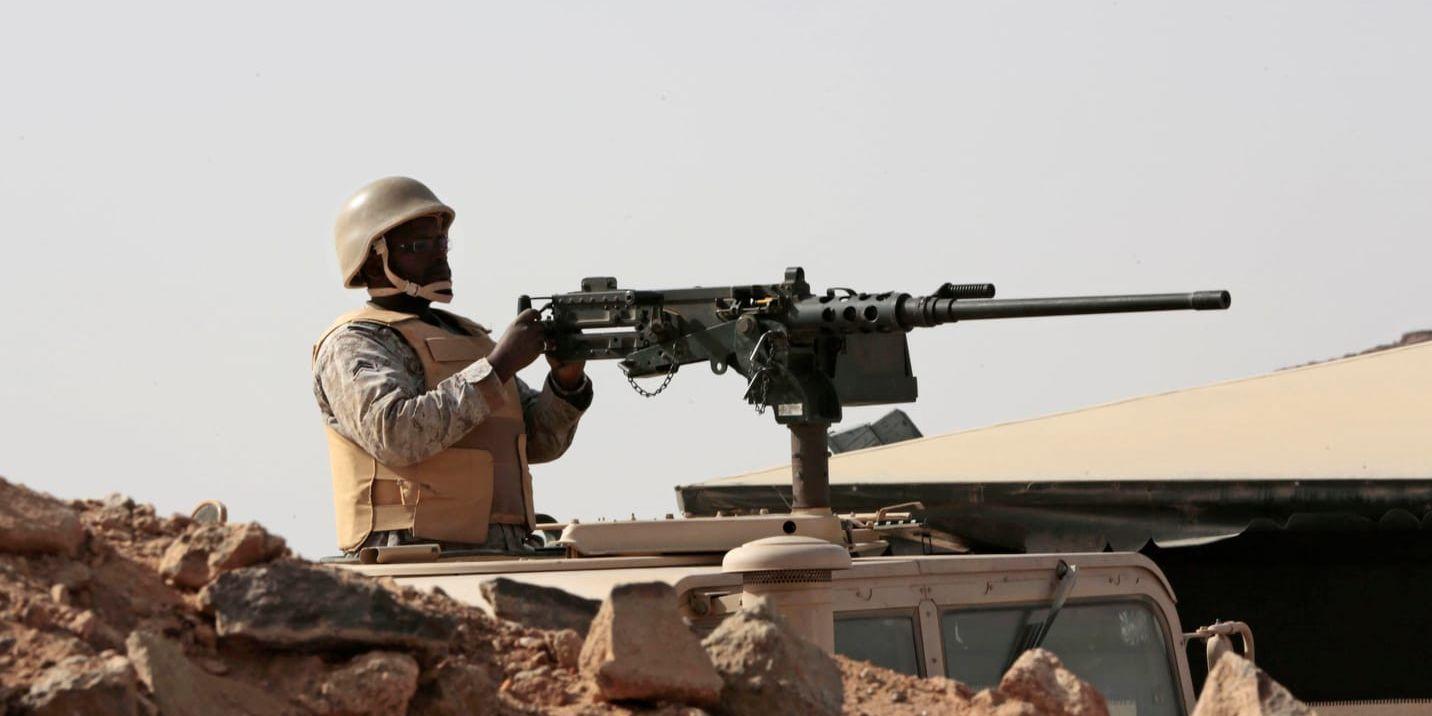 En saudisk soldat i Najran, nära den jemenitiska gränsen. Arkivbild.