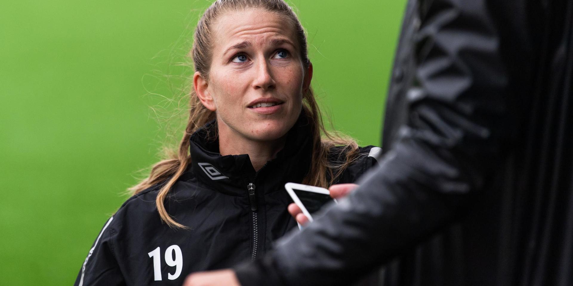 Lagkapten Emma Berglund efter den avslutande träningen inför torsdagens seriefinal mot Rosengård.