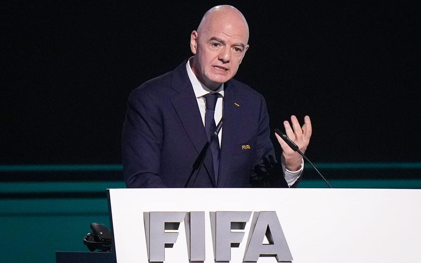 Gianni Infantino under kongressen i Vancouver.