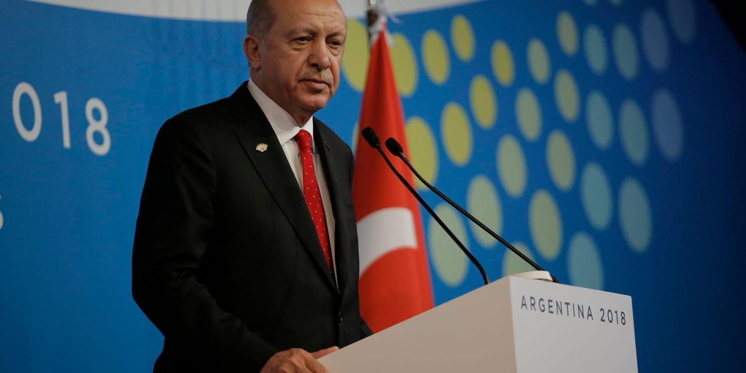 Erdogan höll en presskonferens efter G20-mötet i Buenos Aires.