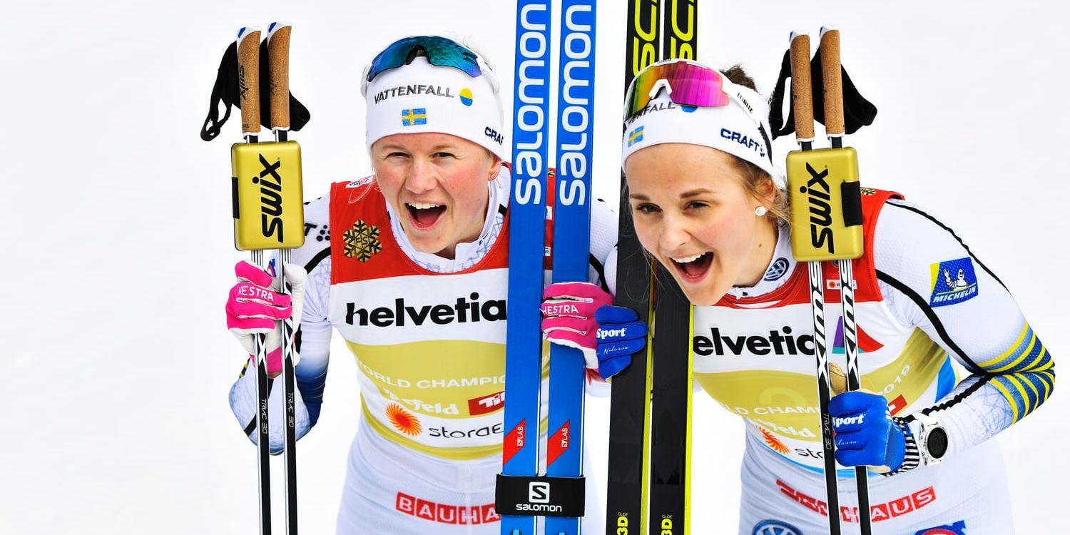 Maja Dahlqvist och Stina Nilsson tog Sveriges första VM-guld 2019.