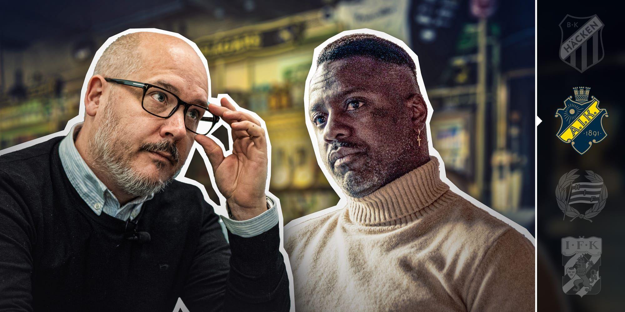 Vd AIK Fredrik Söderberg och fotbollsagenten Dulee Johnson i ett montage