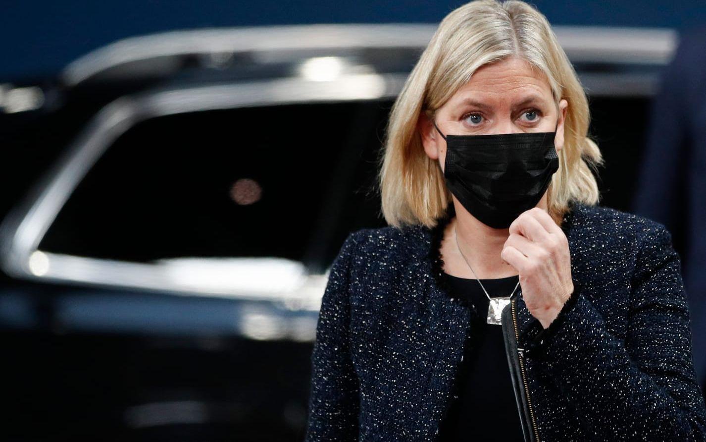 Magdalena Andersson på sitt första EU-toppmöte i Bryssel som Sveriges statsminister. Arkivbild.