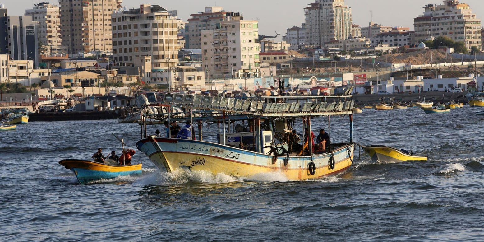 Fiskebåtar i Medelhavet utanför Gazas kust. Arkivbild.