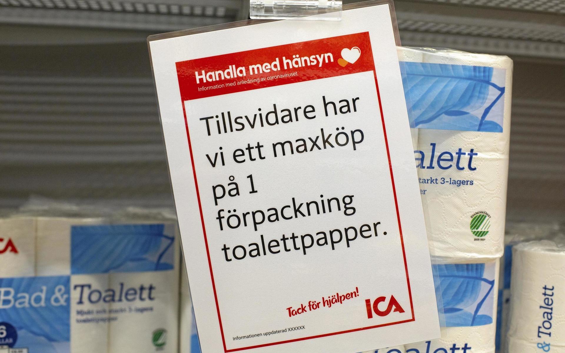Essity med verksamhet i Mölndal såg ett kraftigt tapp i omsättningen under det första kvartalet på grund av de höga jämförelsetalen från förra året då hela världen började hamstra toapapper till följd av pandemin. 