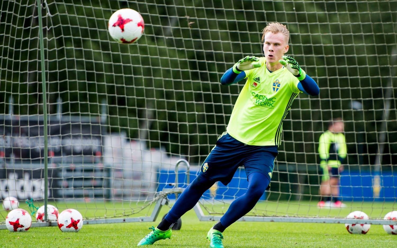 Dahlberg var med som en av tre målvakter i U21-EM men fick inte spela när Sverige åkte ut i gruppspelet.. Foto: Bildbyrån