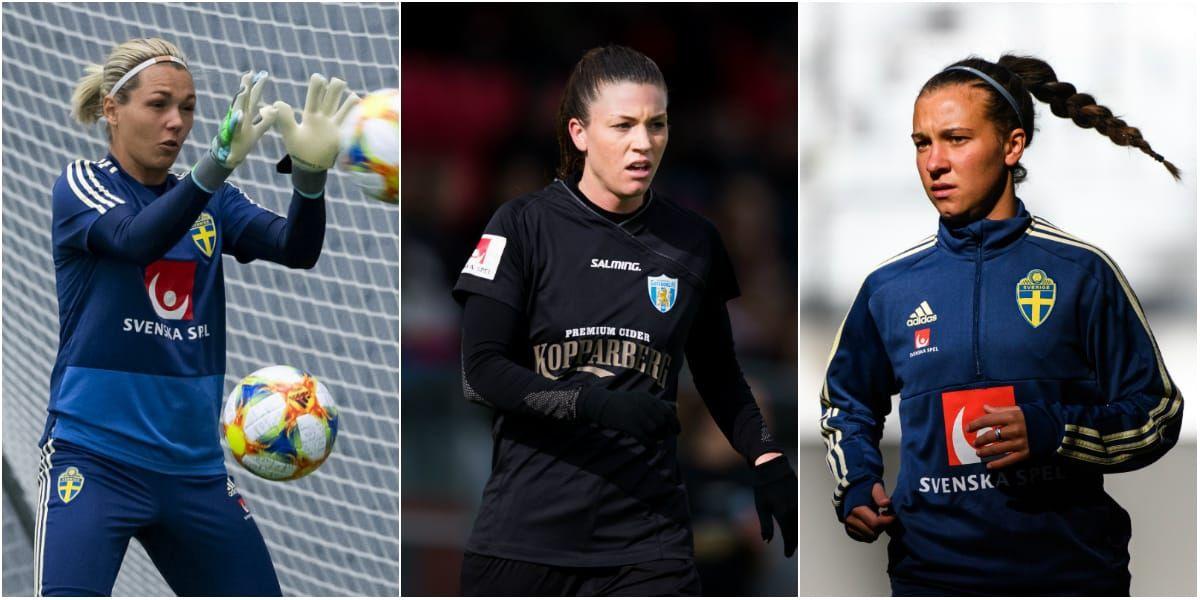 Göteborg FC:s Jennifer Falk, Pauline Hammarlund och Julia Zigiotti Olme slåss alla om en plats i VM-truppen till Frankrike. 