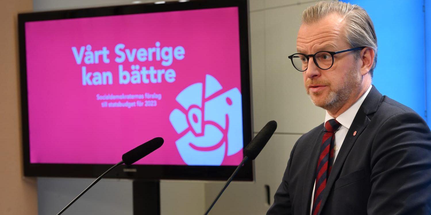 Mikael Damberg (S) presenterade Socialdemokraternas budgetförslag inför 2023 i onsdags.