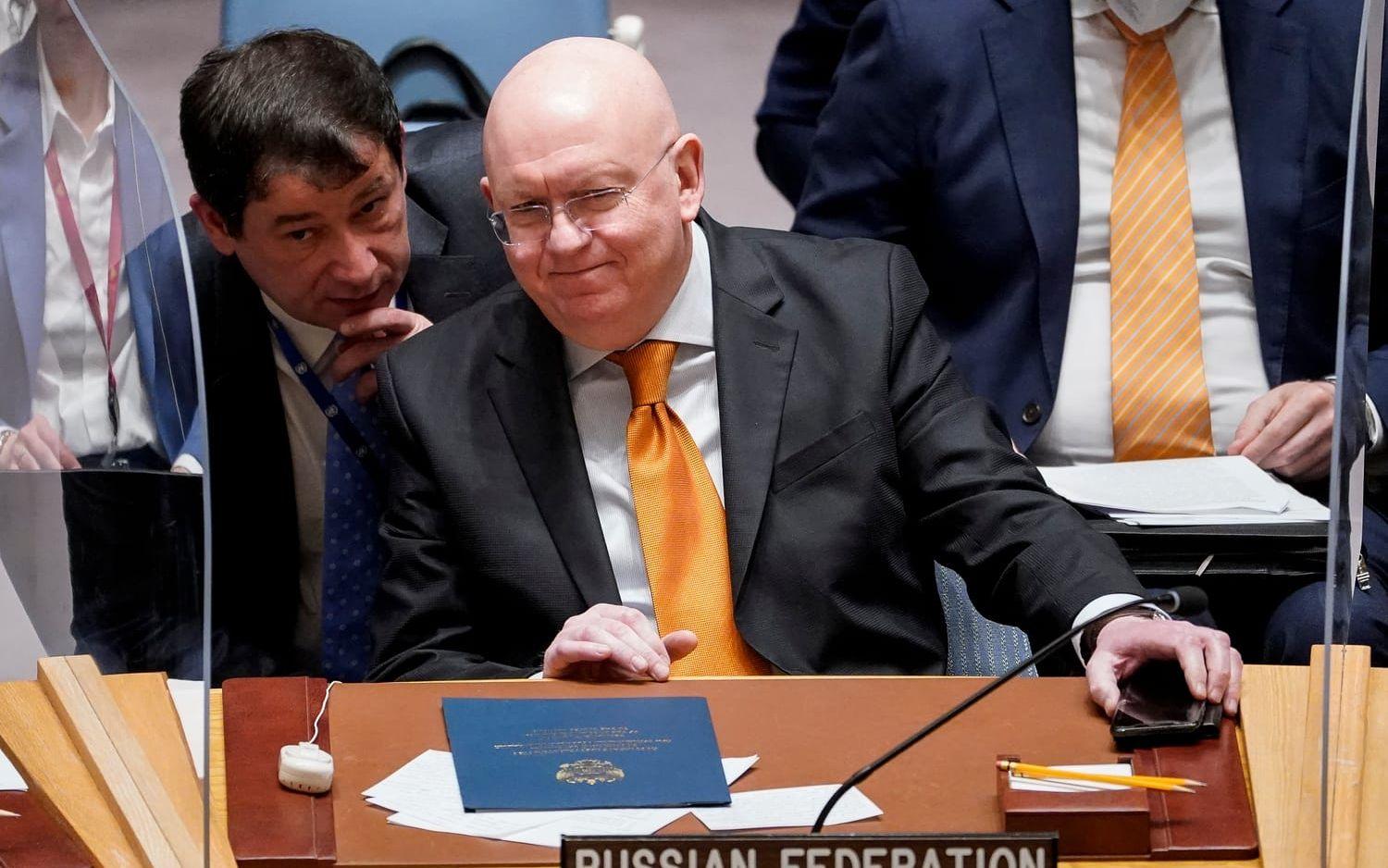 Rysslands FN-ambassadör Vasilij Nebenzia. Arkivbild.