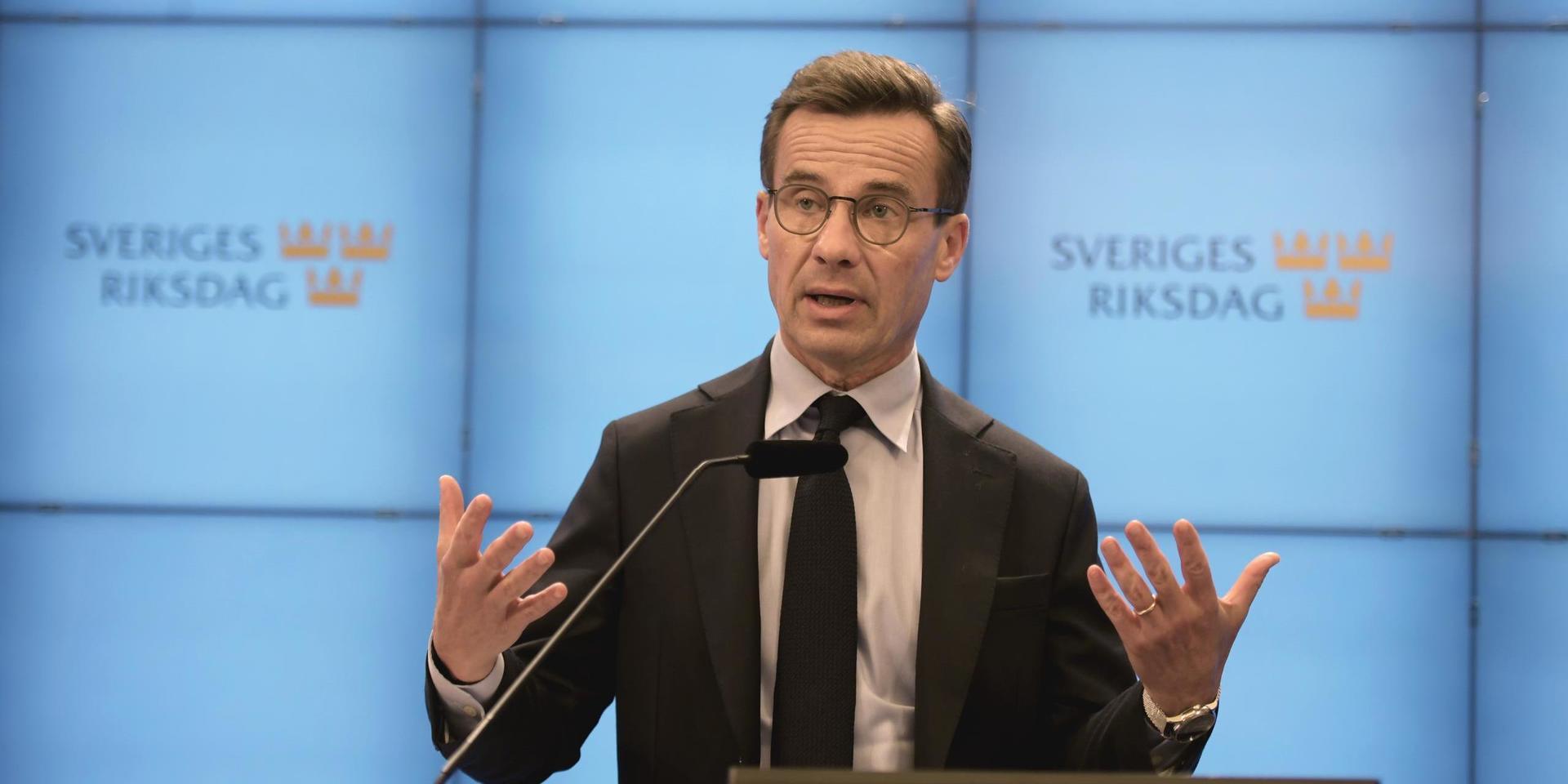 Moderaternas partiledare Ulf Kristersson vill att riksdagen snabbinkallas. Arkivbild.