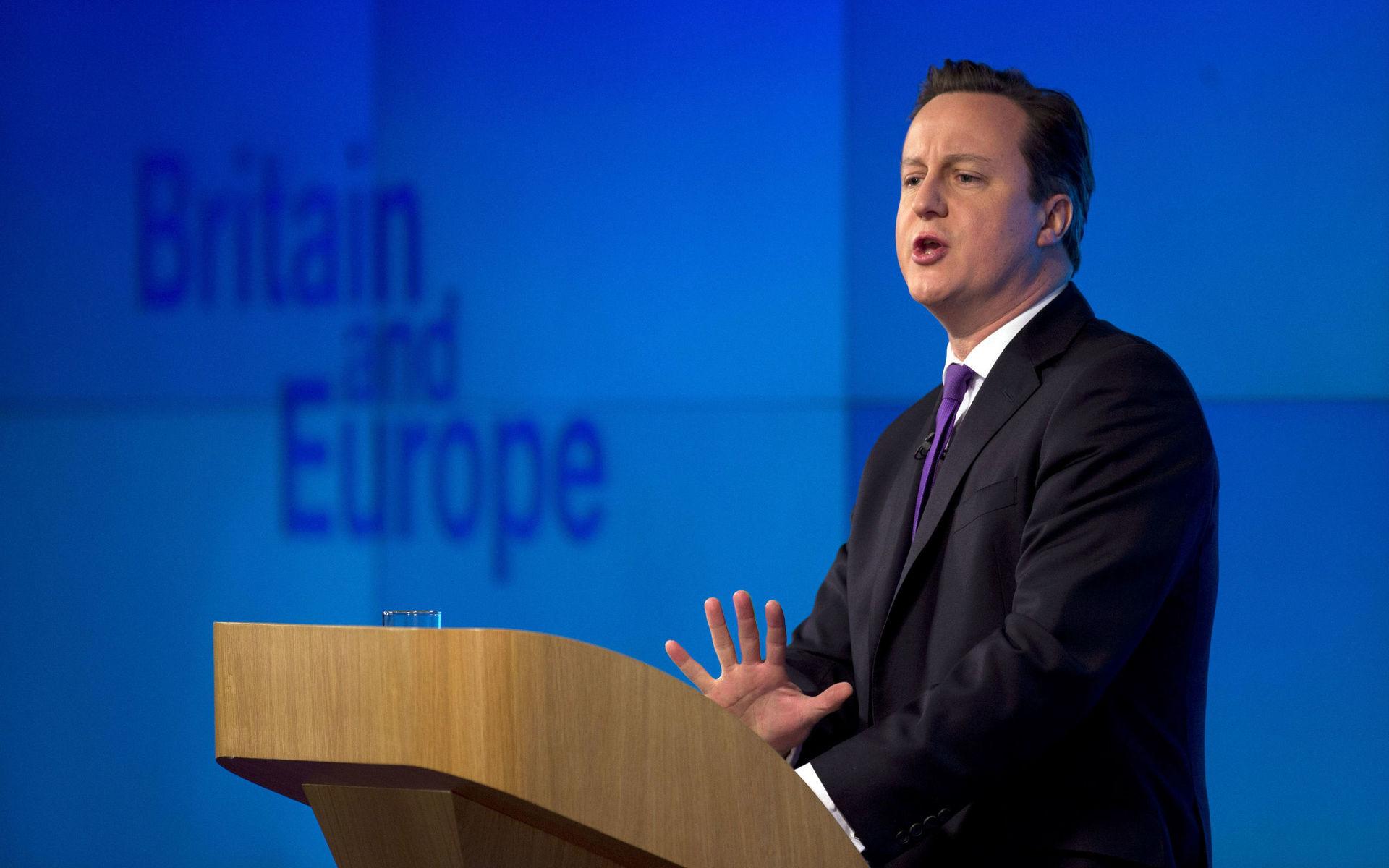 Ett tal i London den 23 januari 2013 satte brexitbollen i rullning när Storbritanniens dåvarande premiärminister David Cameron utlovade en ny folkomröstning om EU. Arkivfoto.