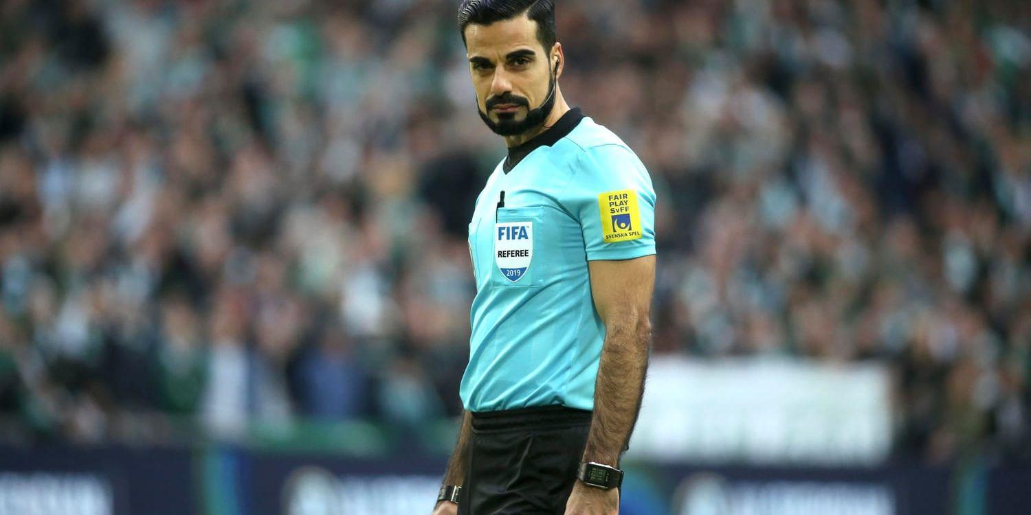 Fotbollsdomaren Mohammed Al-Hakim under matchen mellan Hammarby och Kalmar FF.
