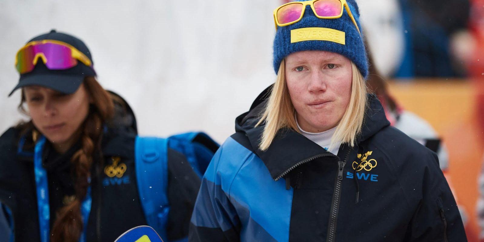 Sandra Näslund i tårar efter fjärdeplatsen i OS-finalen. Arkivbild.