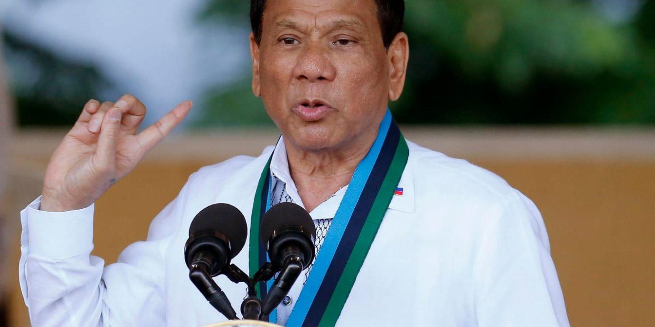 Filippinernas president Rodrigo Duterte. Arkivbild.