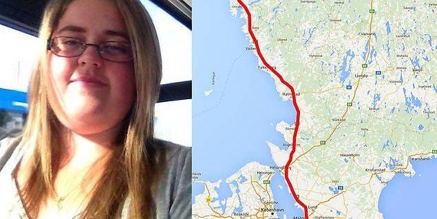 Amanda befann sig i bilen under en lång färd genom södra Sverige.